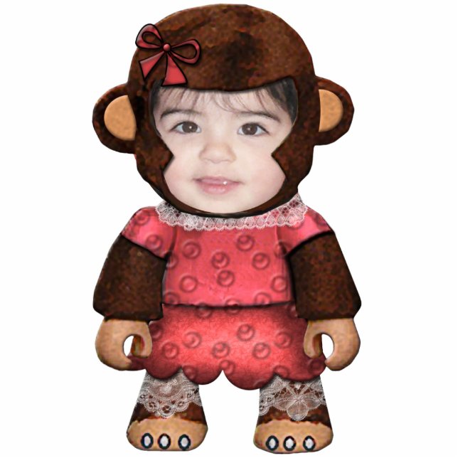 Monkey Face - Girl Standing Photo Sculpture (Front)