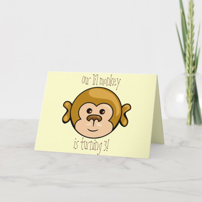monkey face, Our lil monkey birthday party invite (Front)