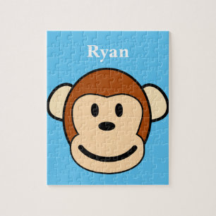 Monkey Face Personalised Jigsaw Puzzle