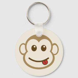 Monkey Face Vector Art Key Ring