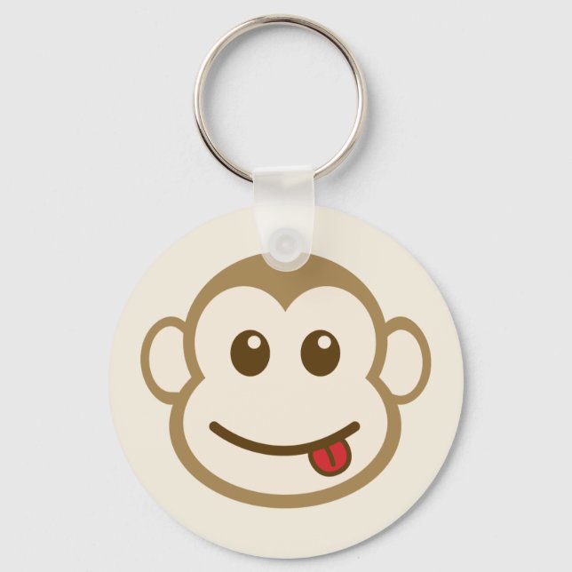 Monkey Face Vector Art Key Ring (Front)