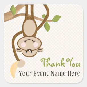 Monkey Favour Label Stickers