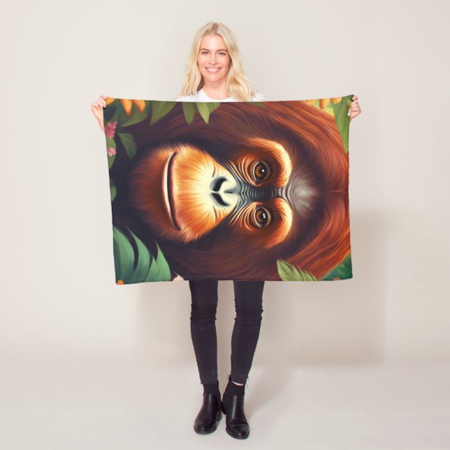 Monkey Fleece Blanket, 30"x40" (In Situ)