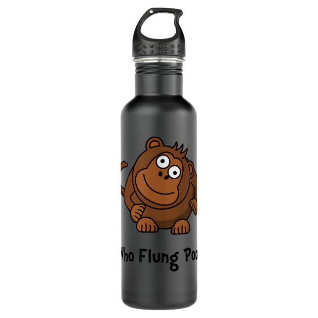 Monkey Flung Poo Funny  710 Ml Water Bottle (Front)
