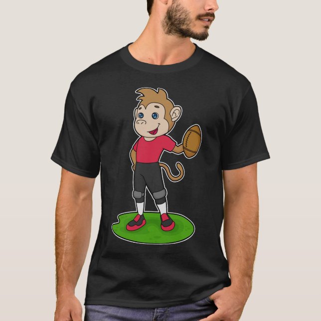 Monkey Football player Football T-Shirt (Front)