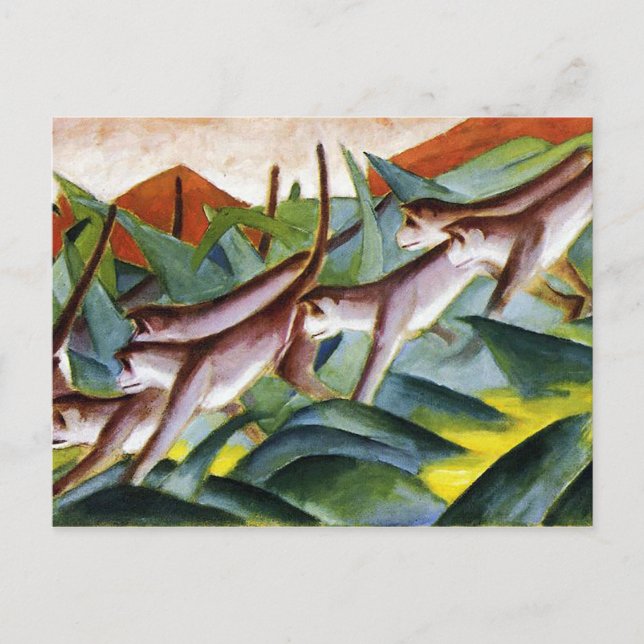 Monkey frieze by Franz Marc Postcard (Front)
