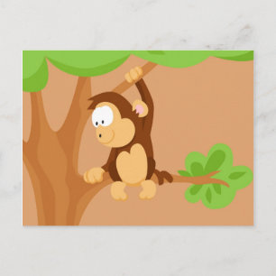 Monkey from my world animals serie postcard