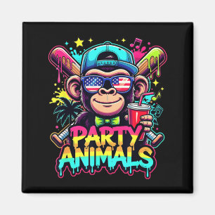 Monkey Funny Animals Baseball Drip Kids Youth Boys Magnet