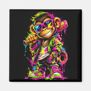 Monkey Funny Animals Baseball Drip Party Srt Magnet