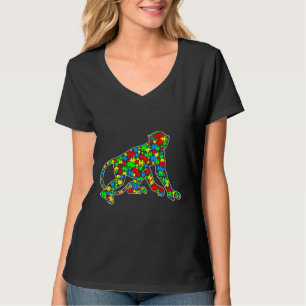 Monkey Funny Puzzle Animals Autism Awareness T-Shirt