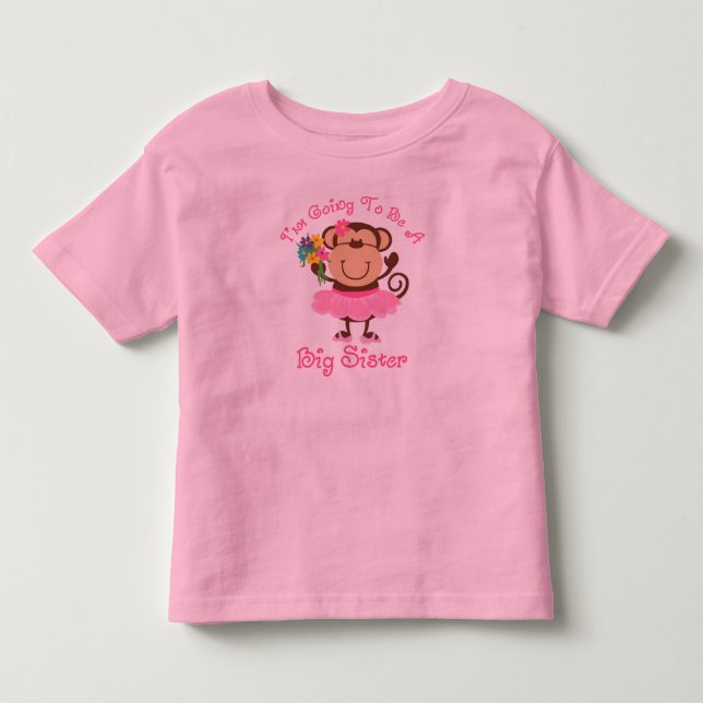 Monkey Future Big Sister Toddler T-Shirt (Front)