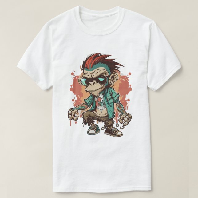 Monkey Gangster Cartoon Men's Basic T-Shirt  (Design Front)