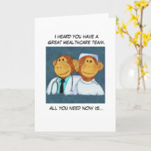 Monkey Get Well Card