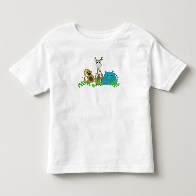 Monkey, Giraffe and Hippo Toddler T-Shirt (Front)