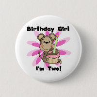 Monkey Girl 2nd Birthday Tshirts and Gifts