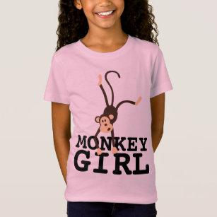 MONKEY GIRL FUNNY GIRLS KIDS T-SHIRTS