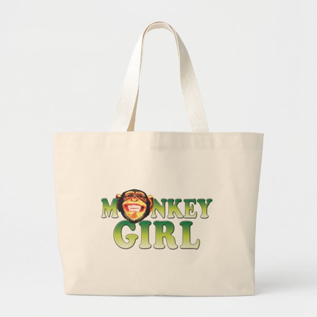 Monkey Girl Large Tote Bag (Front)
