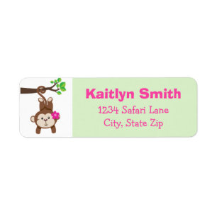 Monkey Girl Return Address Label
