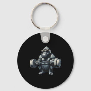 Monkey Gorilla Bodybuilding Muscles Fitness Gym  Key Ring