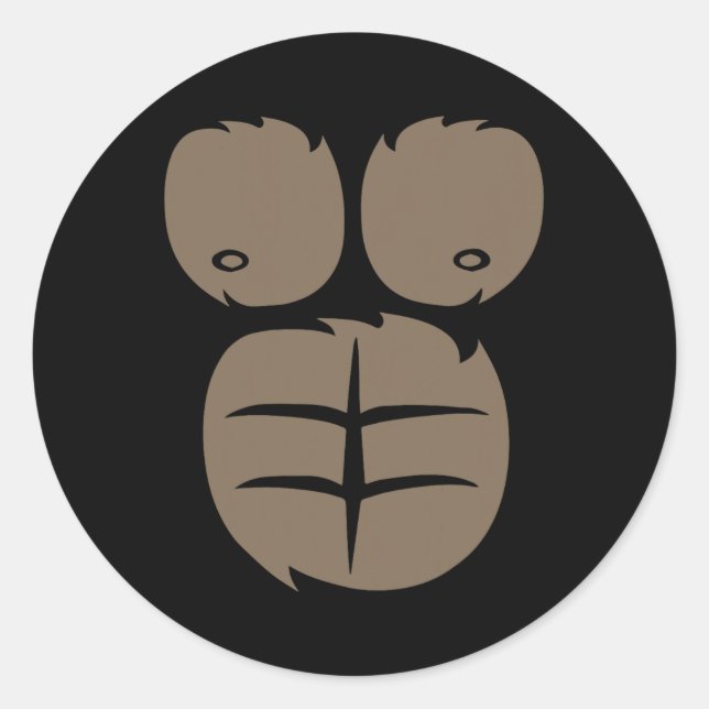 Monkey Gorilla Costume Tee Animal Belly Fancy Dres Classic Round Sticker (Front)