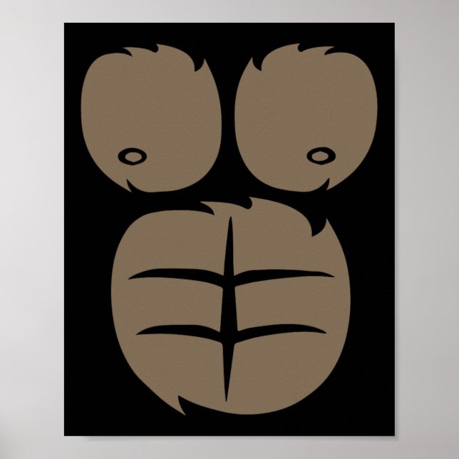 Monkey Gorilla Costume Tee Animal Belly Fancy Dres Poster (Front)