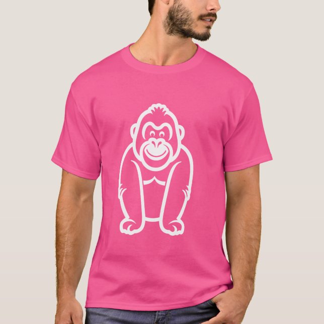 Monkey Gorilla Cute animals minimalist simple gori T-Shirt (Front)