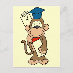 Monkey Graduate Tshirts and Gifts Announcement Postcard