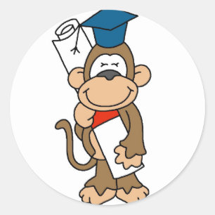 Monkey Graduate Tshirts and Gifts Classic Round Sticker
