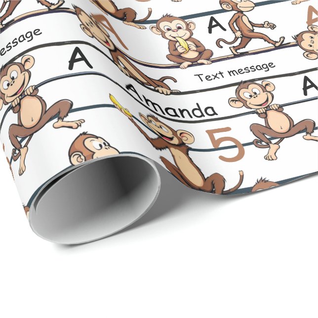 Monkey group wrapping paper (Roll Corner)