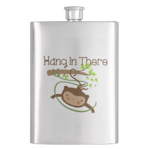 Monkey Hang in There Hip Flask