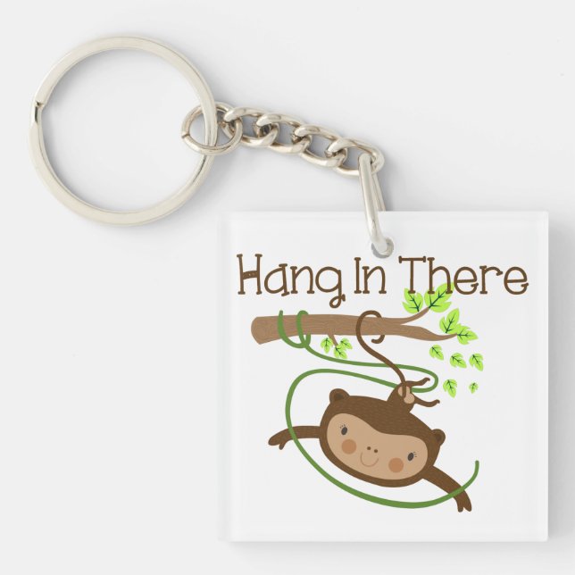 Monkey Hang in There Key Ring (Front)