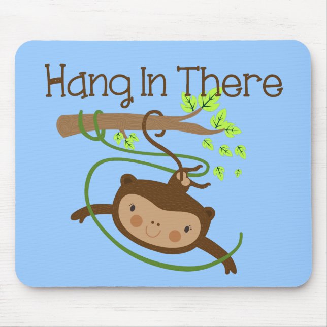 Monkey Hang in There Mouse Mat (Front)