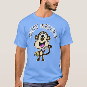 Monkey Happy Birthday Wildlife Animal Lover T-Shirt