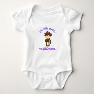 Monkey Has A Secret Big Sister Baby Bodysuit