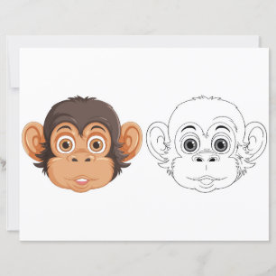 Monkey head colouring page
