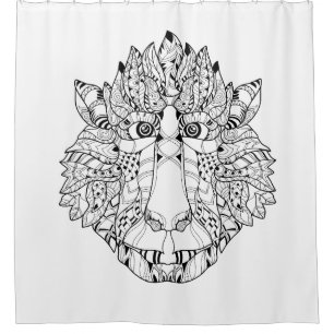 Monkey Head Doodle Shower Curtain