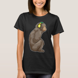 Monkey Headphone Music T-Shirt