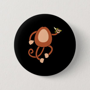 Monkey Holding Banana Costume Fun Easy Halloween G 6 Cm Round Badge