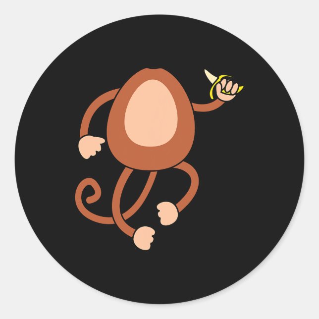Monkey Holding Nana Costume Fun Easy Halloween Gif Classic Round Sticker (Front)