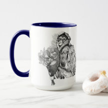 Monkey Holding Paper Flowers