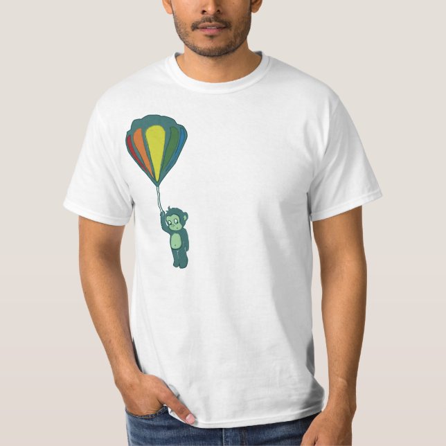 monkey hot air balloon ink T-Shirt (Front)