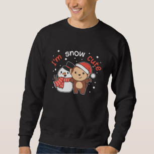 Monkey I Love You Snow Much Snowman Pun Sweatshirt