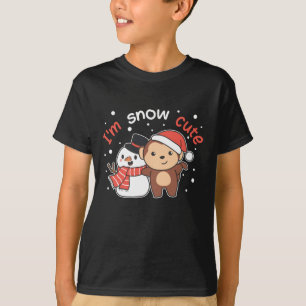 Monkey I Love You Snow Much Snowman Pun T-Shirt