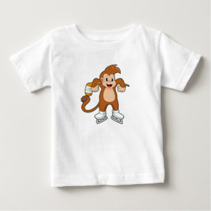 Monkey Ice hockey Ice hockey stick Baby T-Shirt