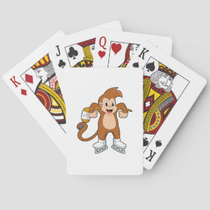 Monkey Ice hockey Ice hockey stick Playing Cards