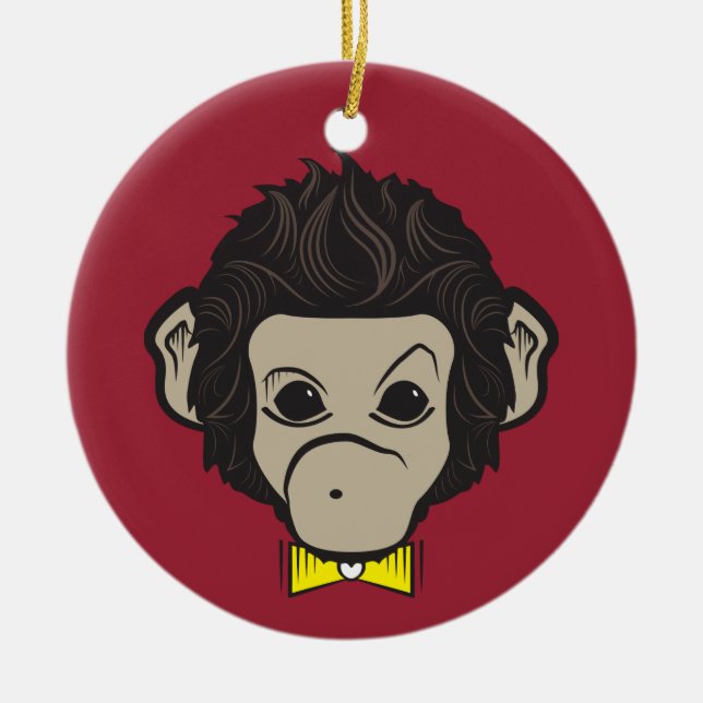 monkey identica ceramic tree decoration (Front)