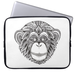 Monkey Illustartion Doodle Laptop Sleeve
