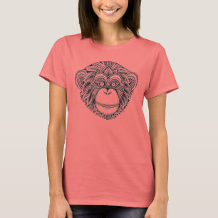 Monkey Illustartion Doodle T-Shirt