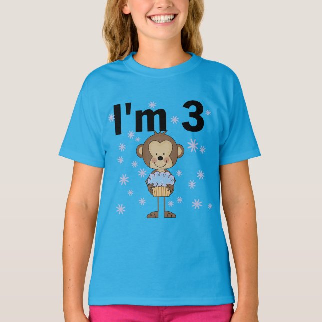 Monkey I'm 3 Birthday Tshirts and Gifts (Front)