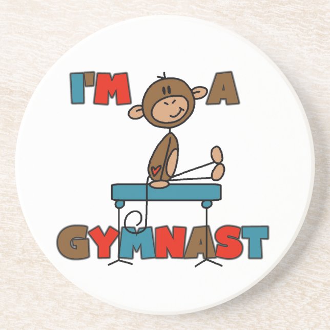 Monkey I'm a Gymnast Coaster (Front)